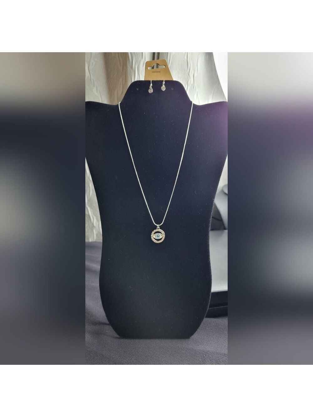 Silver Color Necklace with Eye Pendant (#26)